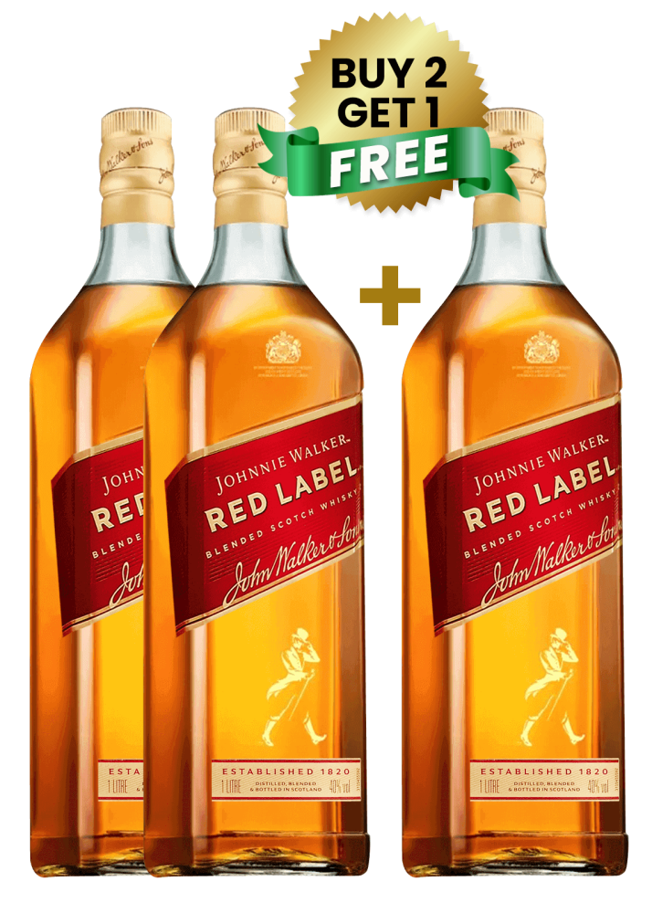 Johnnie Walker Red Label 1 Ltr Buy 2 Get 1 Free