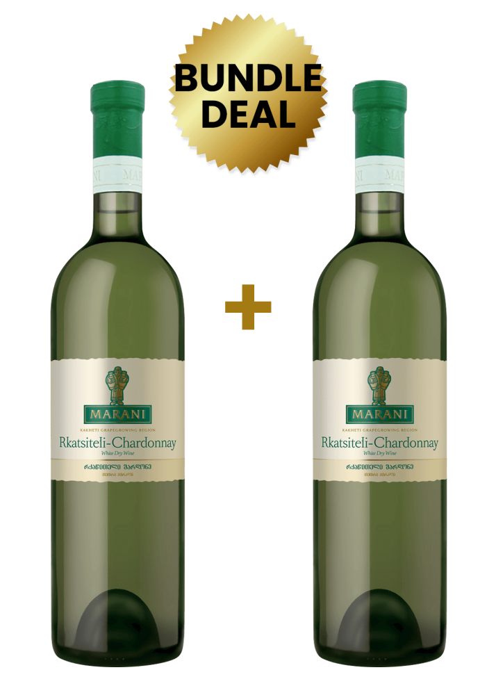 2 Btls Marani Rkatsiteli-Chardonnay Dry White 75Cl Promo