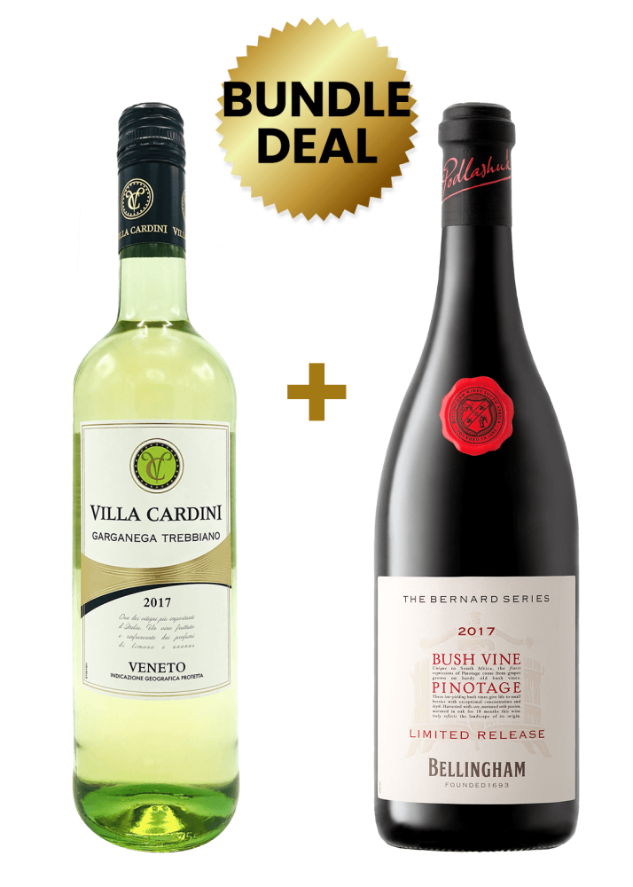 1 Btl Villa Cardini Garganega Trebbiano Veneto 75Cl + 1 Btl Bellingham The Bernard Series Bush Vine Pinotage 75Cl