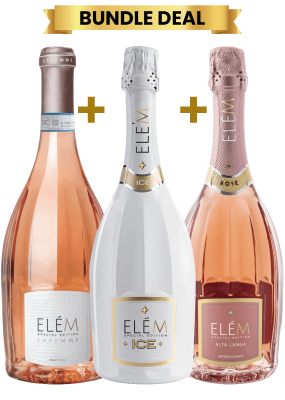 1 Btl Elem Special Edition La Femme Langhe Rosato 75Cl + 1 Btl Elem Special Edition Ice Vino Spumante Demi Sec 75Cl + 1 Btl Elem Special Edition Alta Langa Metodo Classico Rose 75Cl 2017