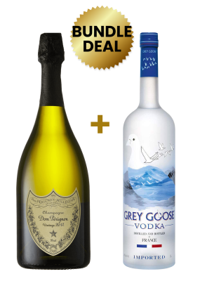 1 Btl Dom Perignon Brut 75 Cl + 1 Btl Grey Goose Vodka Ltr