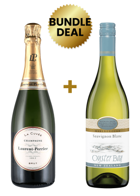 1 Btl Laurent Perrier La Cuvee Brut 75Cl + 1 Btl Oyster Bay Sauvignon Blanc 75 Cl