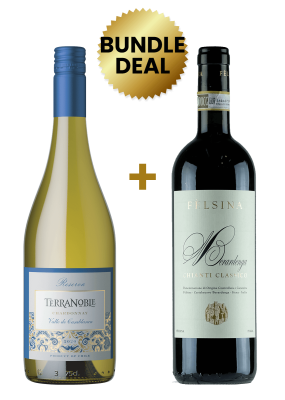 1 Btl Terranoble Reserva Chardonnay 75Cl + 1 Btl Felsina Berardenga Chianti Classico Docg 75Cl