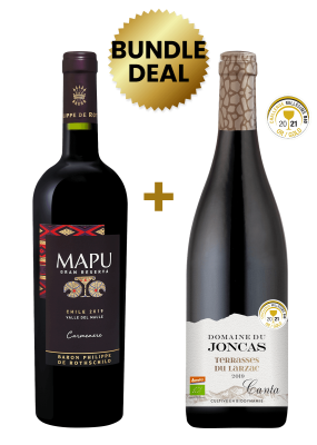 1 Btl Mapu Gran Reserva Carmenere 75Cl + 1 Btl Domaine Du Joncas Canta Terrasses Du Larzac Bio 75Cl