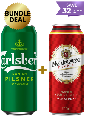 1 Case Carlsberg Can 50 CL + 1 Case Mecklenburger Pilsener Can 50 CL