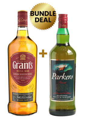 1 Btl Grant's 1L + 1 Btl Parkers Finest Blended Scotch Whisky 1Lt